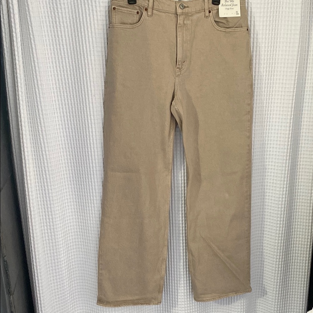 Abercrombie & Fitch High Rise Jeans in Tan